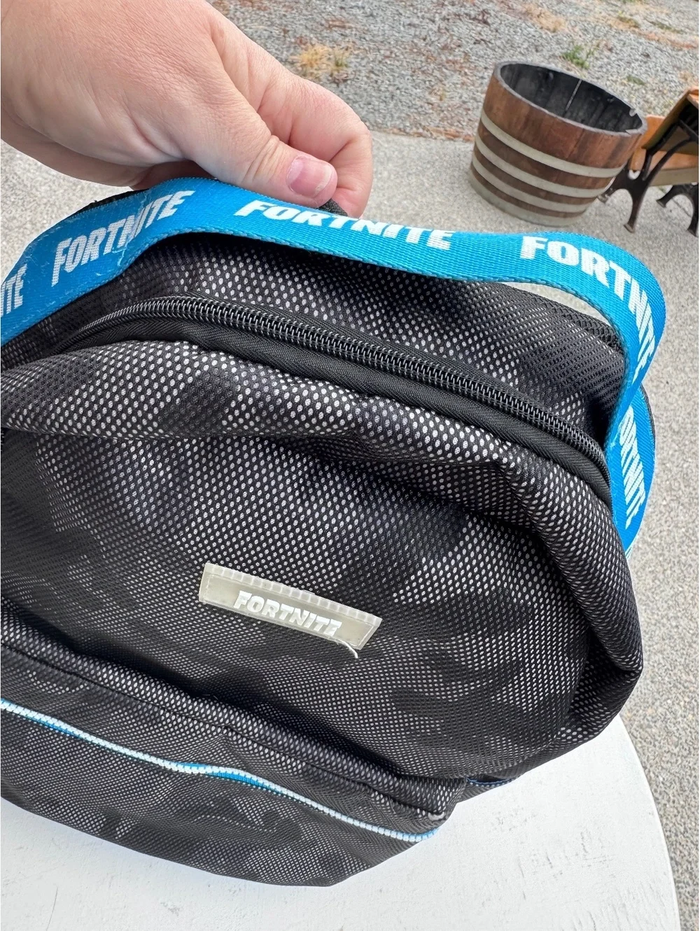 Fortnite Backpack Black Blue Gaming School Bag Llama Mesh Youth Kids